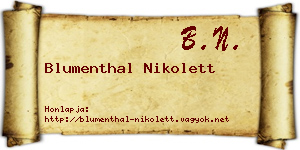 Blumenthal Nikolett névjegykártya